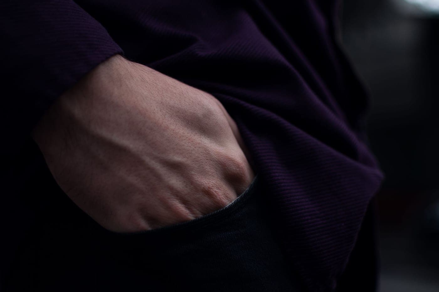 A small torch tucked into a pocket