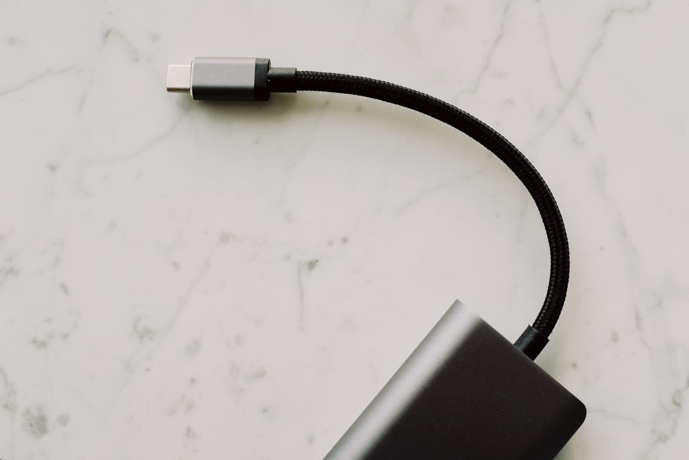 A USB Type-C connector photographed close up