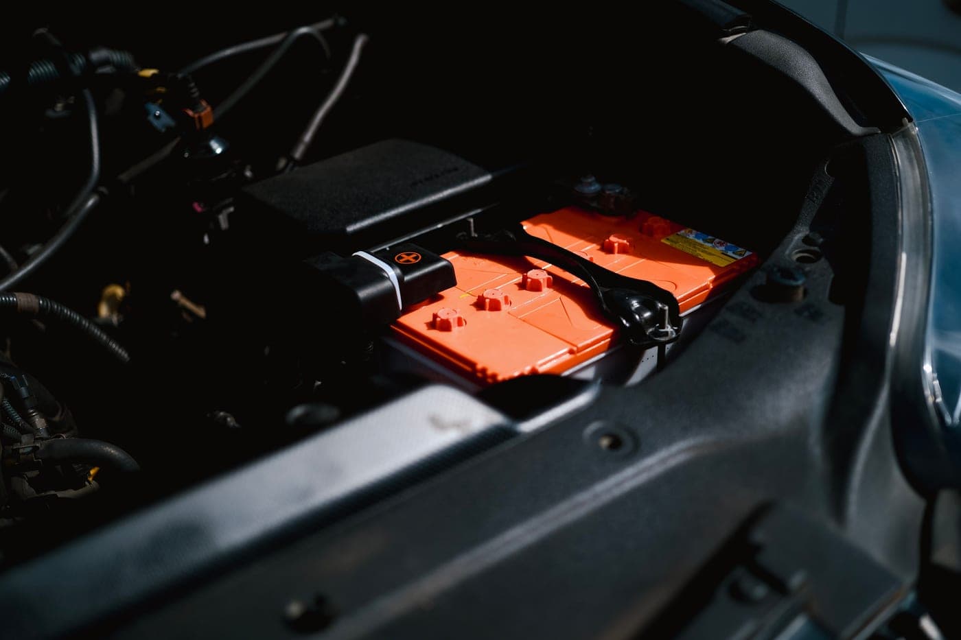 Cylindrical lithium-ion cells photographed close up