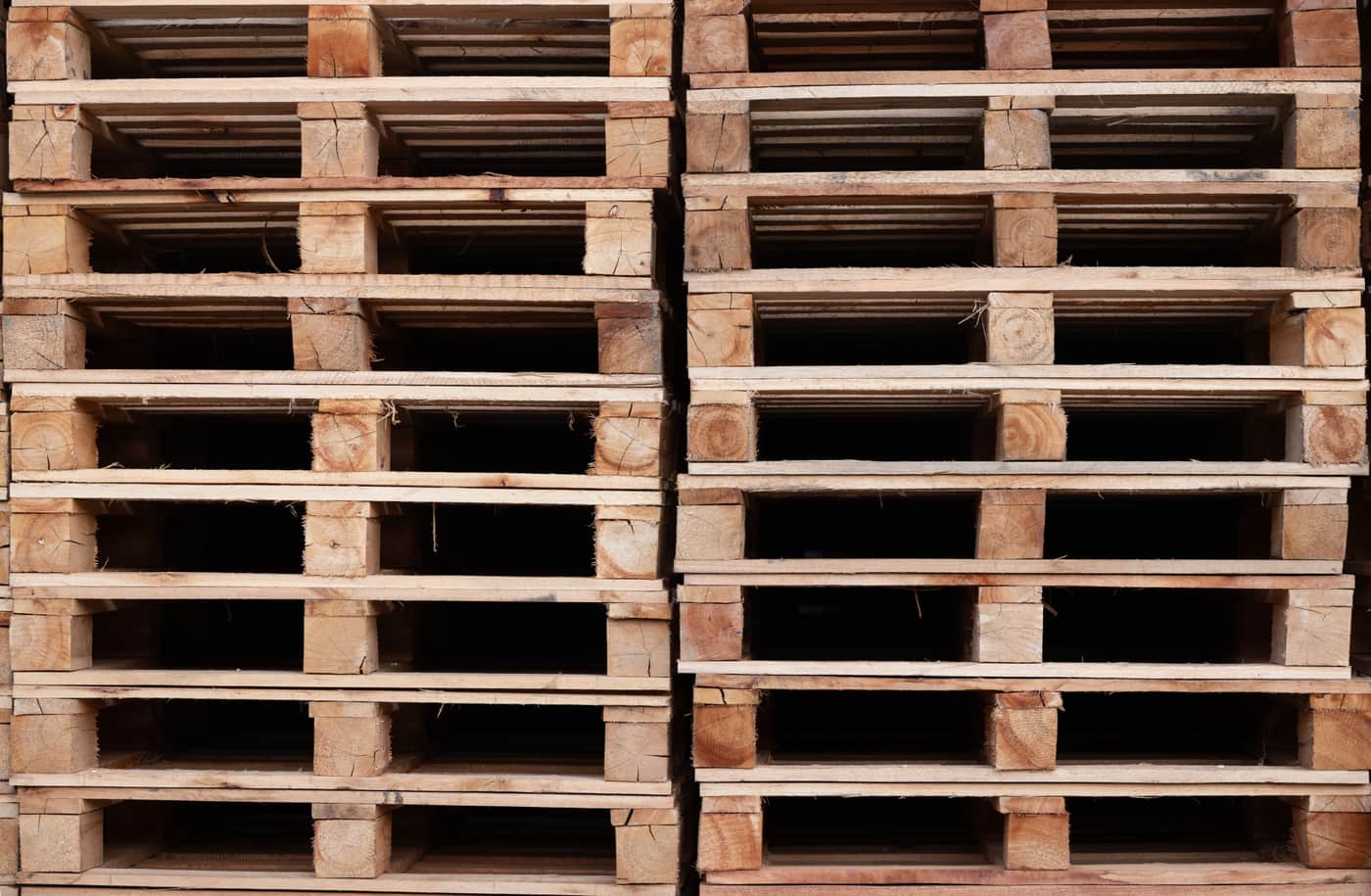 Pallets of stock in a warehouse store